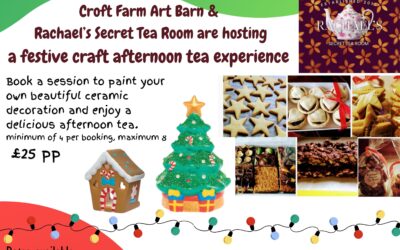 Christmas crafts and cake at Croft Farm Art Barn during November and December 2023